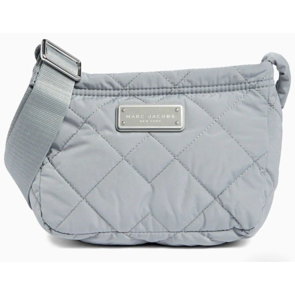 New Marc Jacobs Quilted Nylon Crossbody Rock Grey